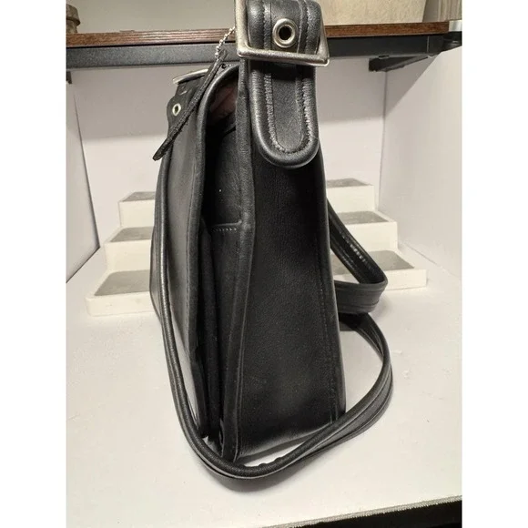 VTG Coach Bag Legacy Medium Studio Flap 9145 Black Leather Crossbody Purse Y2K - Picture 4 of 16